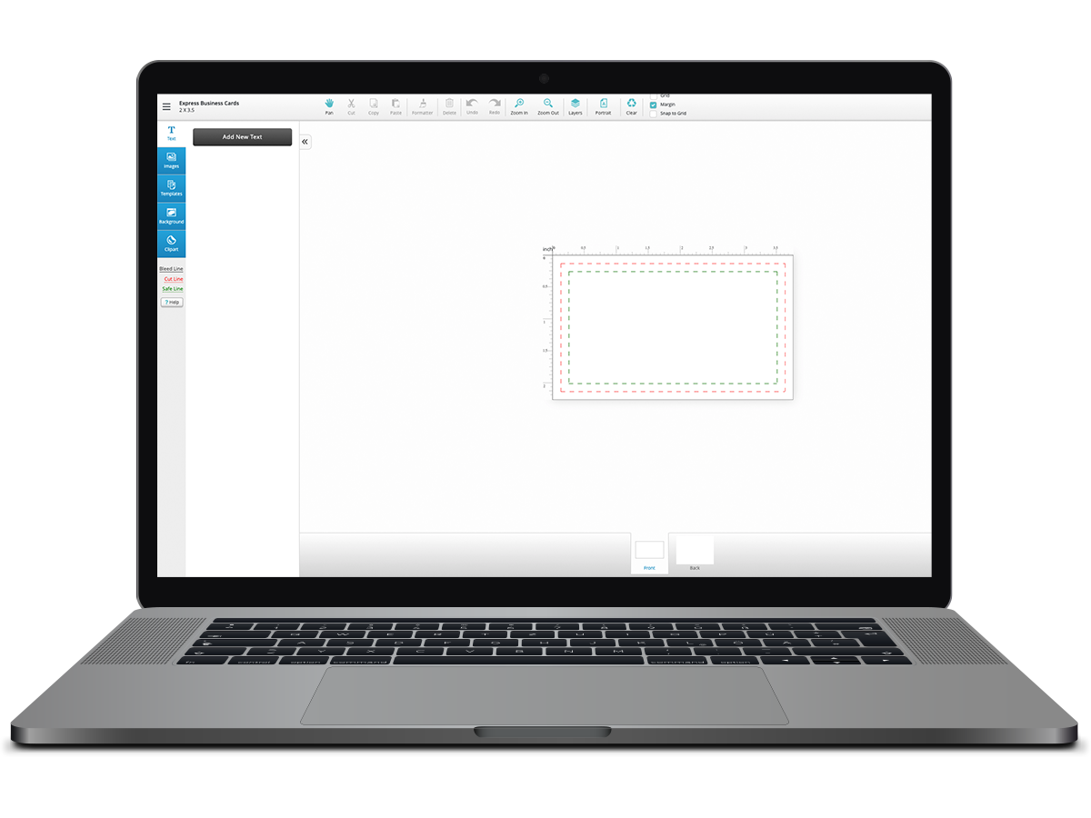 Laptop with image of the MyCustomPrintShop designer tool