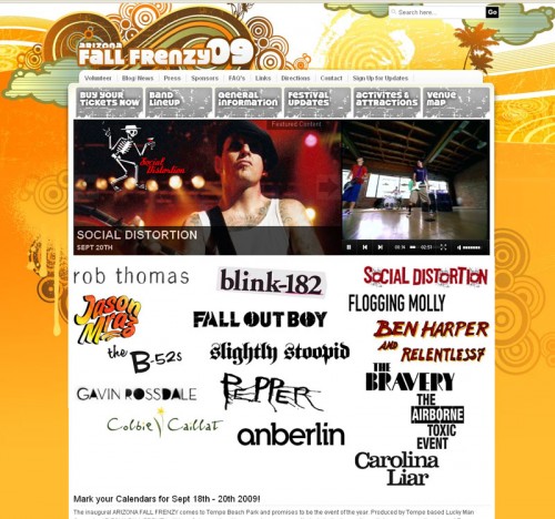 fall frenzy website design