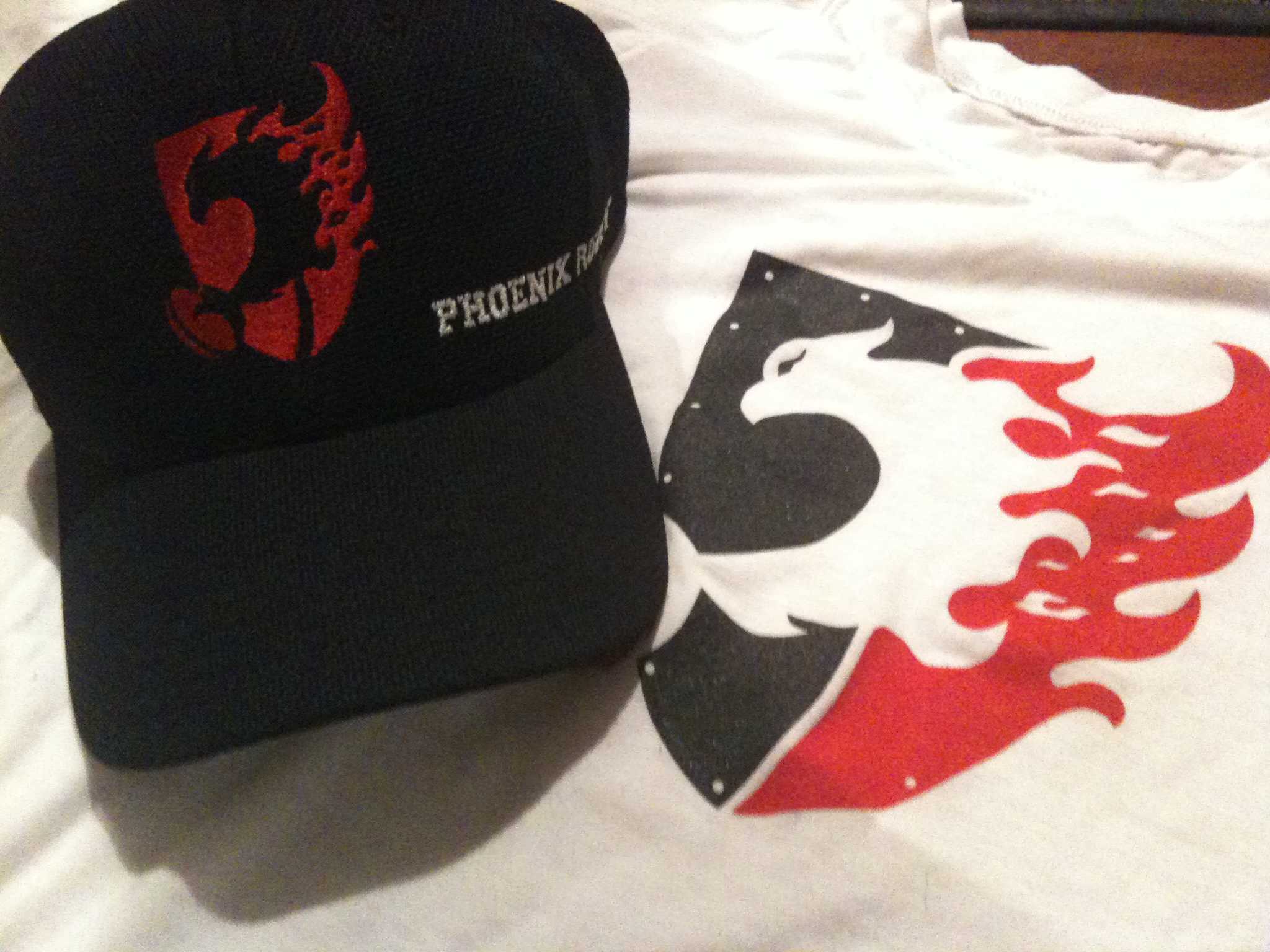 Phoenix rugby team embroidered hats and dry fit shirts