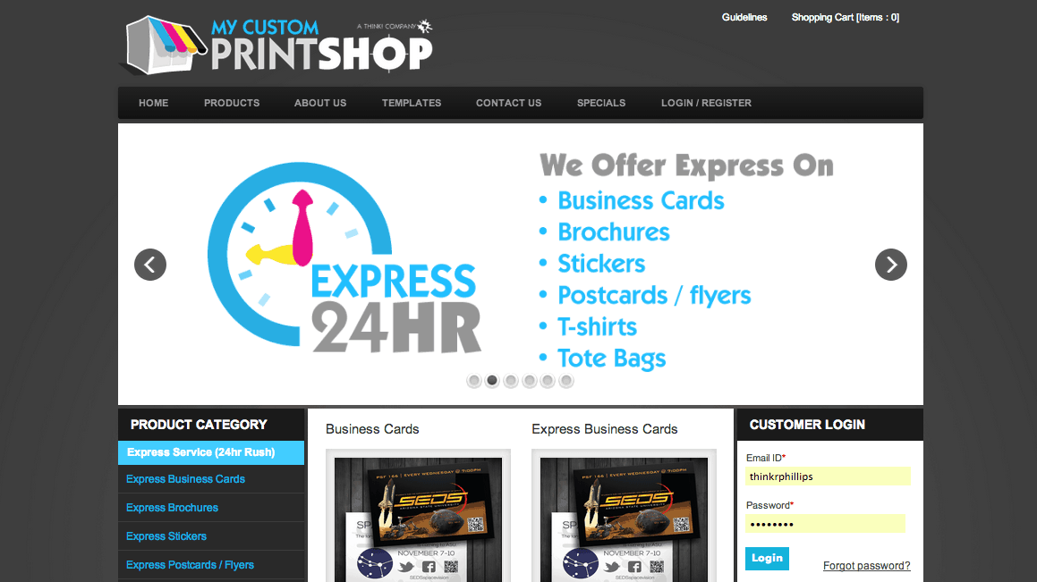 My Custom Print Shop - custom online print ordering system