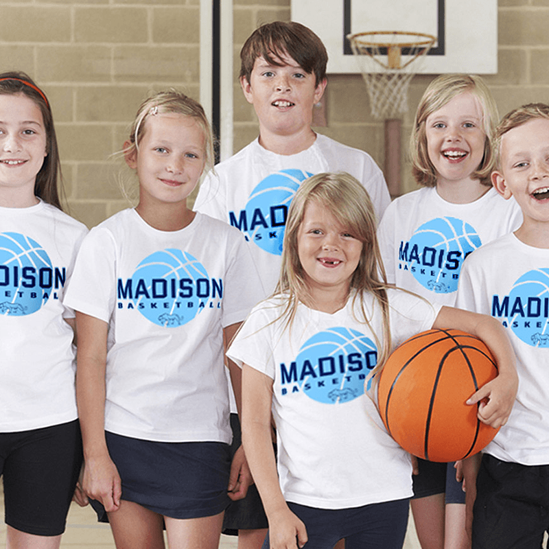 Ten Dollar Shirt Store, White t-shirts, t-shirts, custom, designs, basketball, team