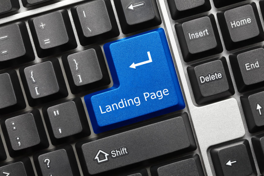 Image of a keyboard with landing page key